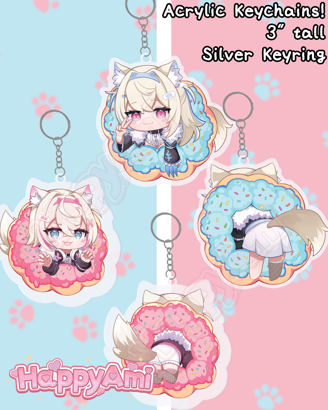 FuwaMoco Acrylic Keychains Bundle
