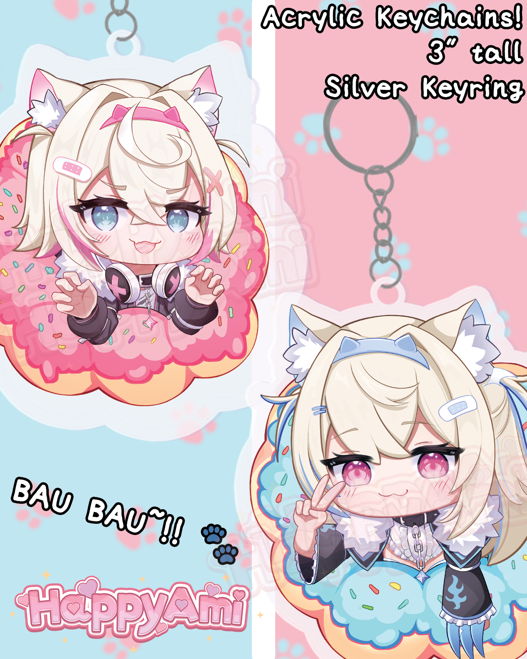 FuwaMoco Acrylic Keychains Bundle