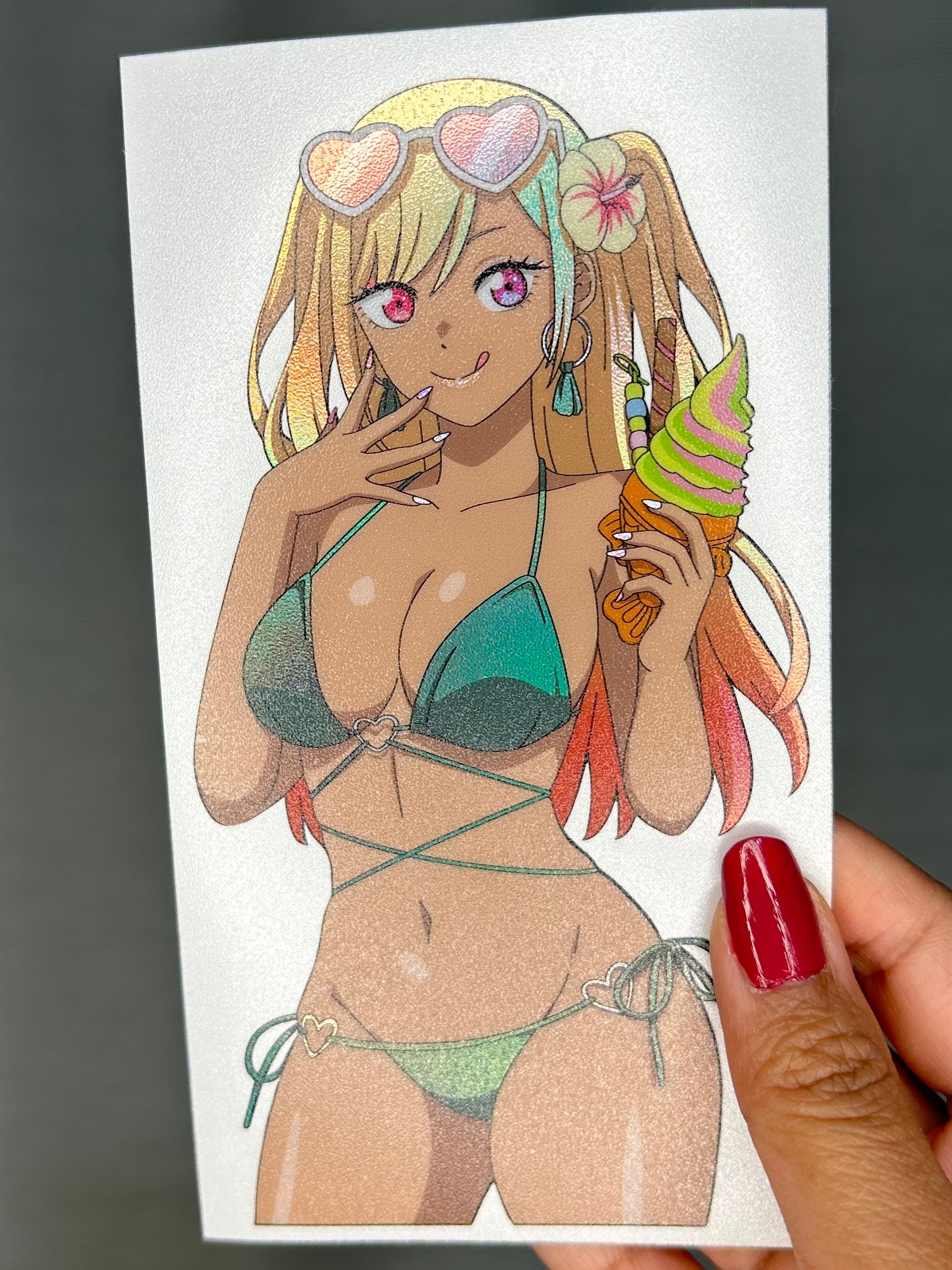 Summer Gyaru Marin Spot Holo Stickers