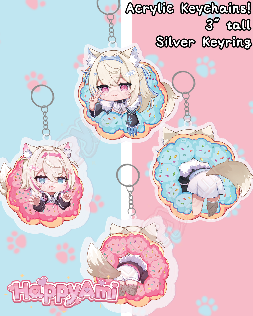 FuwaMoco Acrylic Keychains Bundle