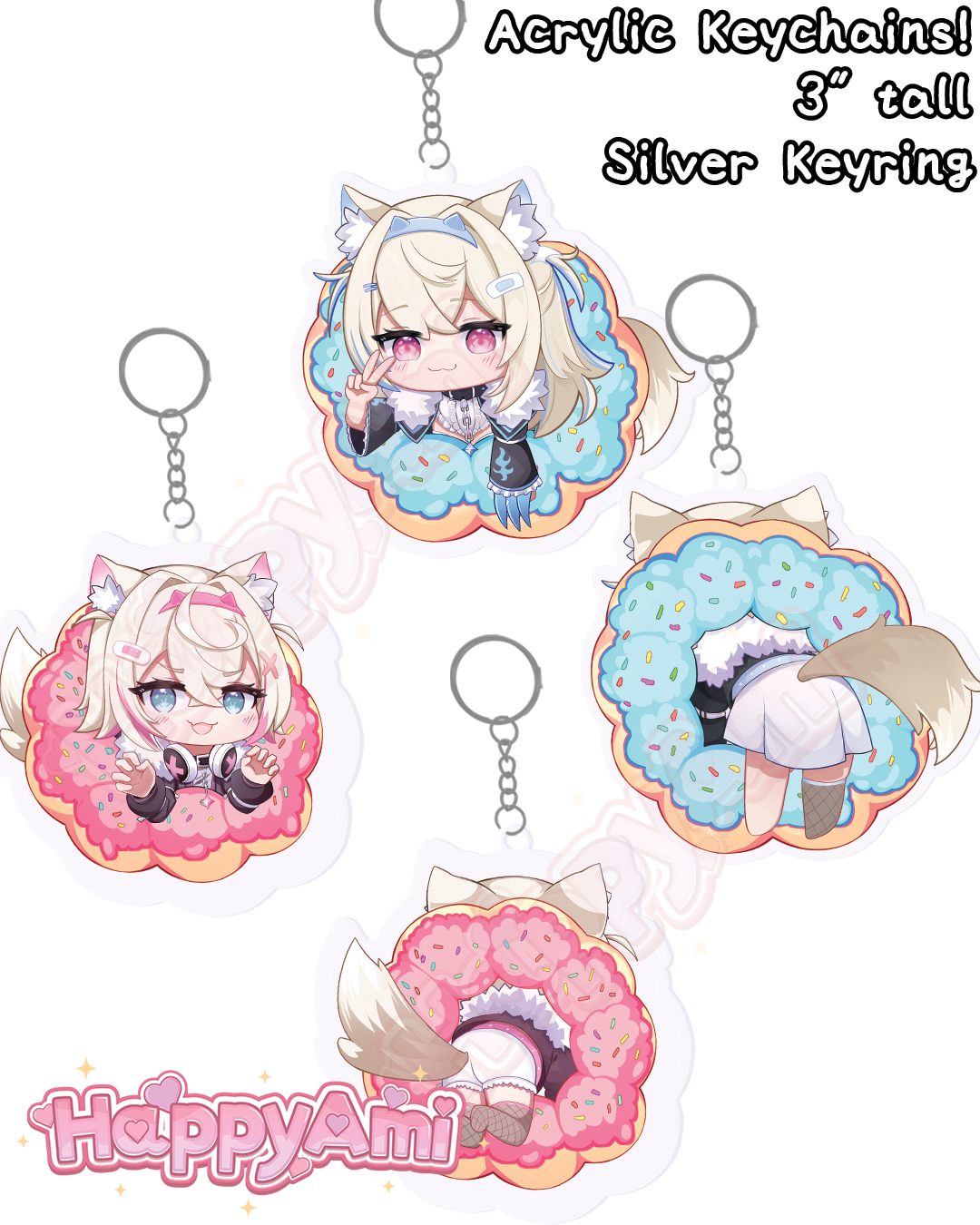 FuwaMoco Acrylic Keychains Bundle