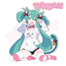 Load image into Gallery viewer, Comfy Miku-Nya Stickers
