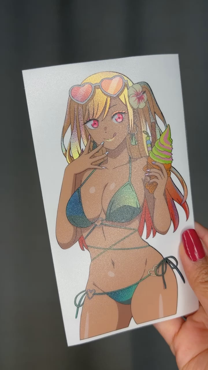 Summer Gyaru Marin Spot Holo Stickers